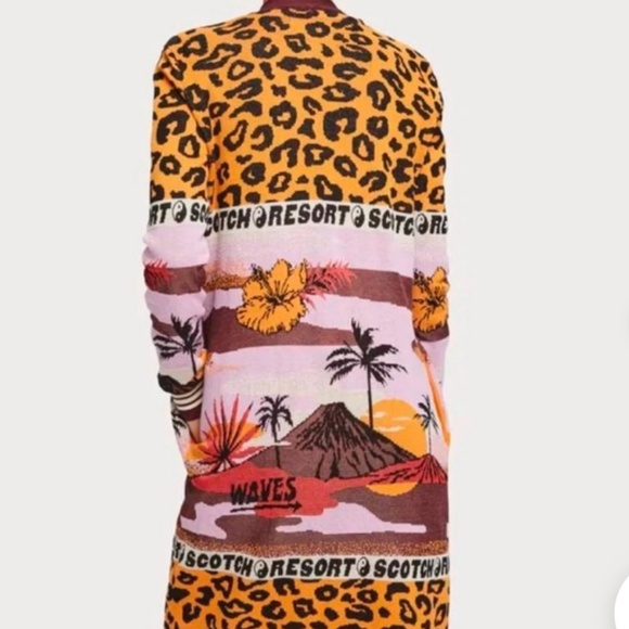 Scotch & Soda Sweaters - SCOTCH & SODA Avie Long Cardigan Duster Leopard Tropic Size S